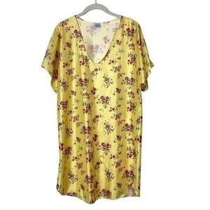 1960s Yellow Dainty rose Floral Vintage Sleep Dress Nightie Small Retro lingerie